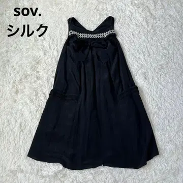 sov 소브 실크 비쥬 원피스 슬리브리스 블랙
