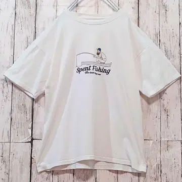 Quash Spent Fishing 자수 오버 사이즈 티셔츠