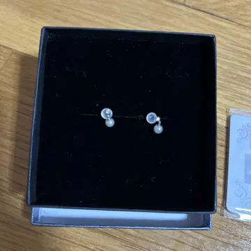 K10 화이트 골드 펄 귀걸이