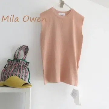 새상품 Mila Owen 미라 오웬 반짝이는 라메 슬리브리스 티셔츠
