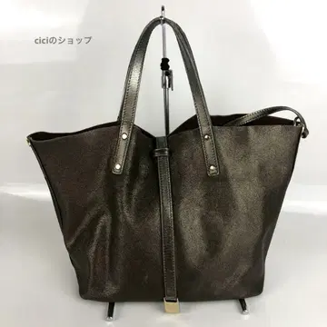 JIMMY CHOO 지미추 리버서블 토트백 가죽 브라운
