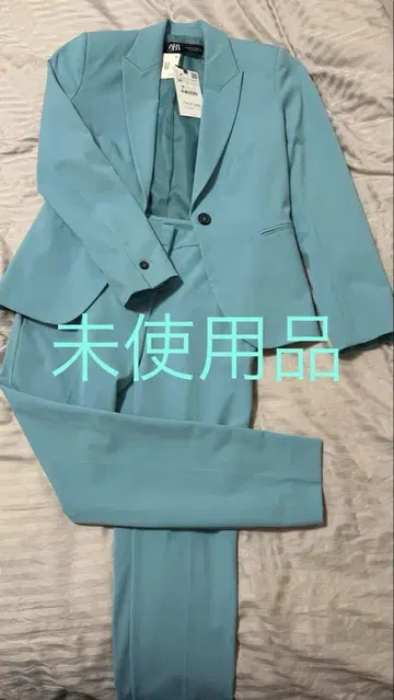 자라 새상품 스카이블루 팬츠 수트 셋업 (상 36 하 34)