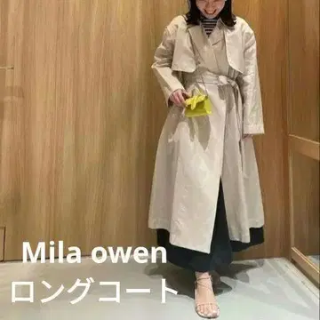 Mila owen 베이지 트렌치코트풍 롱 코트