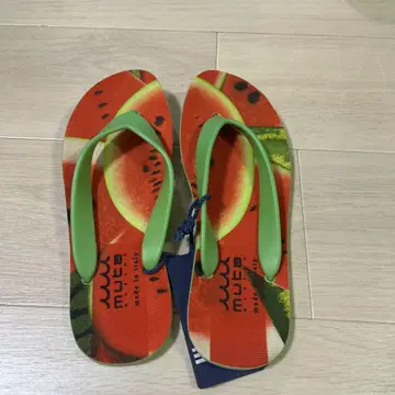 수박 패턴 비치 샌들 택 포함 새상품