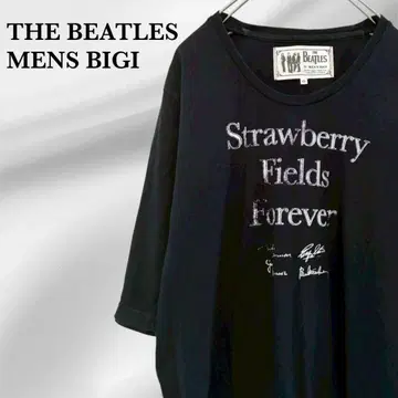 The Beatles 남성용 비기 밴딩 티셔츠 [F] 네이비 락 티셔츠