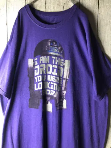 스타 워즈 R2D2 티셔츠 헤인즈 디즈니 XL 보라색 퍼플