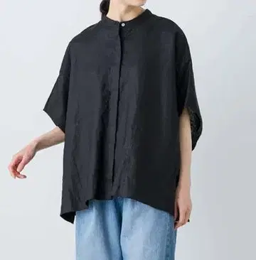 [즉시 배송] 카구레 린넨 스퀘어 케이프 셔츠 2색