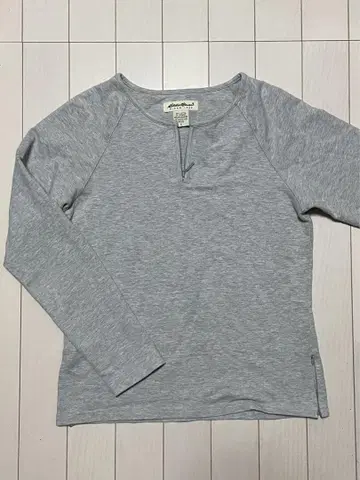 Eddie Bauer 롱 T 롱 상의 그레이 90's 지퍼 조정