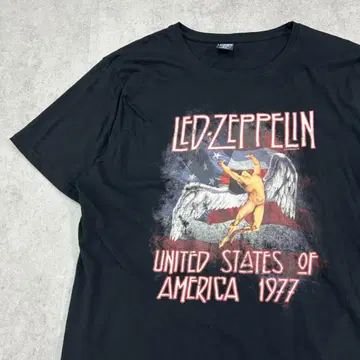 LED ZEPPELIN 상의 반팔 뮤직 티셔츠 구제 의류 블랙 3XL