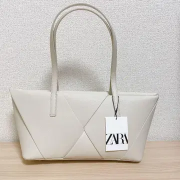 ZARA 자라 뜨개질 직사각형 백 화이트