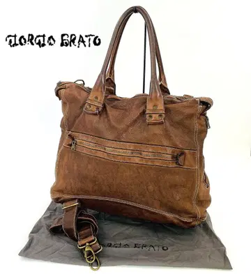 이탈리아제 GIORGIO BRATO 2WAY 천연 가죽 램 가죽 핸드백