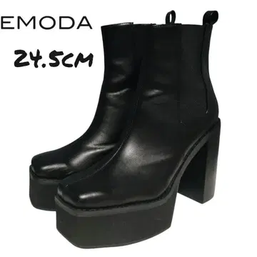 EMODA 사이드 고어 하이힐 부츠 블랙 L(24.5cm)