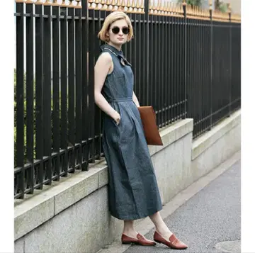 아메리빈티지 AMELI STRIPE DENIM DRESS