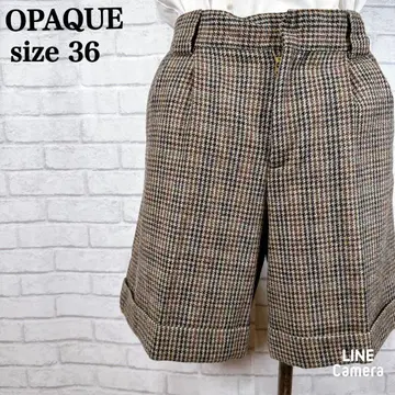 OPAQUE 숏 팬츠 체크 무늬 성숙 캐주얼 심플 봄/여름