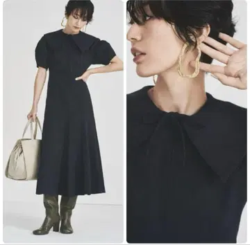 미라 오웬 네이비 롱 원피스