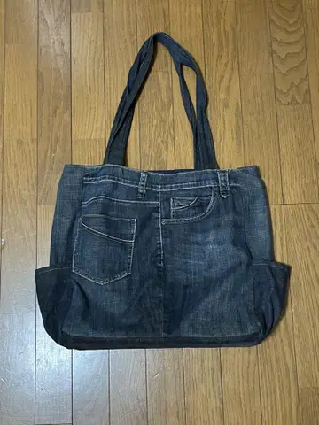 데님 토트백