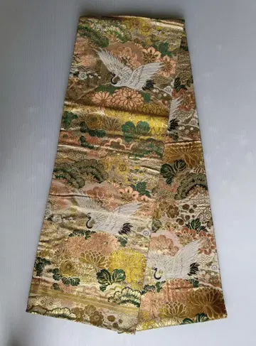 럭셔리! 학과 꽃 자수 마루오비