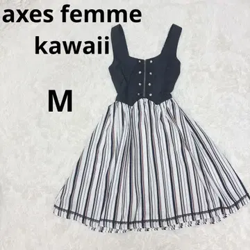 axes femme kawaii 스트라이프 네이비 화이트 크로스 리본
