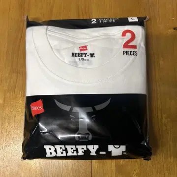 Hanes BEEFY-T 화이트 L 사이즈 2장 세트