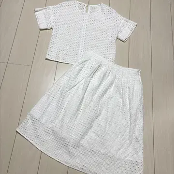 라운지 드레스 화이트 원피스 세트업 아나이 밴야드 스톰