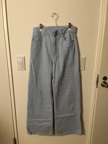 h&m 라이트 블루 와이드 팬츠 앞뒤 포켓 부착