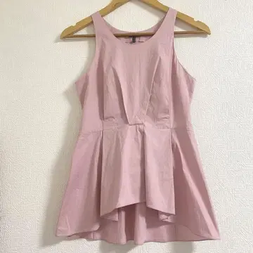 JILSANDER NAVY 슬리브리스 탑 페플럼 핑크 34 이탈리아제