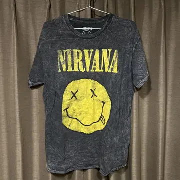 NIRVANA 스밀리 얼굴 티셔츠 L 사이즈 그레이