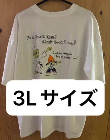 파라파라파퍼 티셔츠 3L 사이즈 타마니 사범 화이트 오버 사이즈