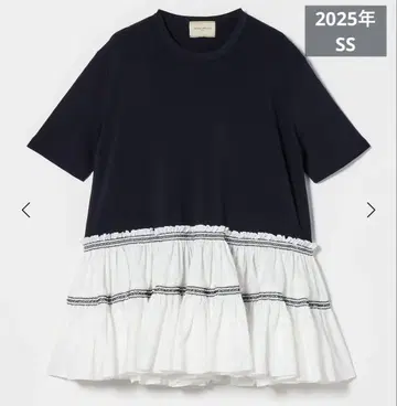 새상품 UNITEDARROWS 엠블로티어드 콤비 숏 슬리브 니트