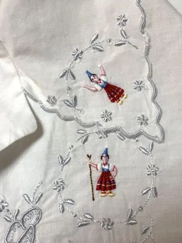 빈티지 자수 셔츠 화이트 티롤리안 빈티지 셔츠