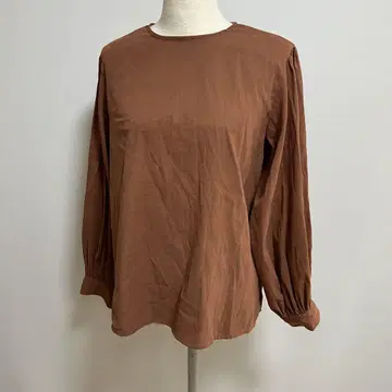 SELECT MOCA 브라운 벌룬 슬리브 셔츠