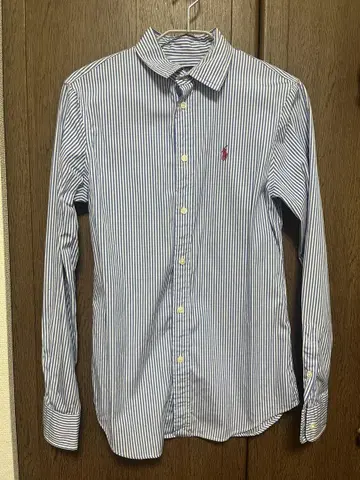 POLO Ralph Lauren 긴팔 셔츠 파랑과 화이트 스트라이프