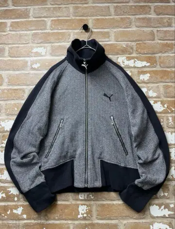 90s 푸마 PUMA 트랙 자켓 니트 원포인트 자수