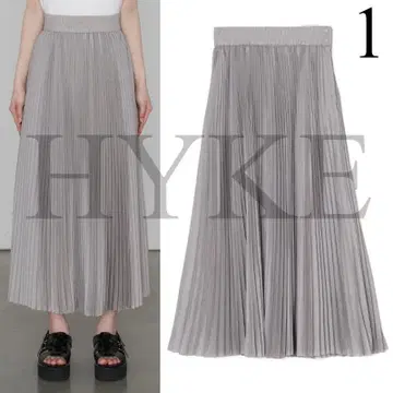 1 HYKE 25SS LAWN PLEATED SKIRT 플리츠 스커트