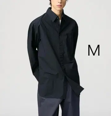 유니클로 U 롱 오버 사이즈 셔츠 블랙 M