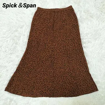 스픽 앤 스팬 플라워 프린트 플레어 스커트 브라운 M 익명 배송