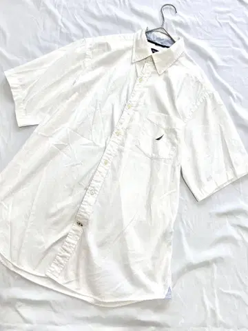 nautica 다운 버튼 셔츠 자수 원포인트 포켓