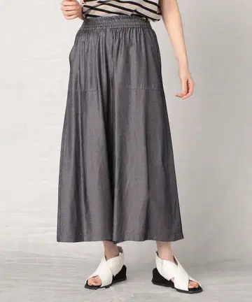 레이온 데님 릴랙스 와이드 팬츠