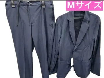 AOKI 아오키 세탁 가능한 스트레치 파자마 수트, 팬츠 세트 M 네이비