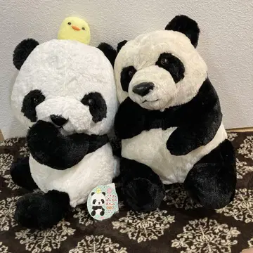 빅 팬더 봉제 인형과 병아리 세트