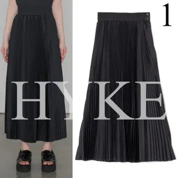 1 HYKE 25SS LAWN PLEATED SKIRT 플리츠 스커트
