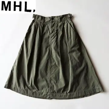MHL. GARMENT DYE SKIRT 2 제품 염색 턱 스커트
