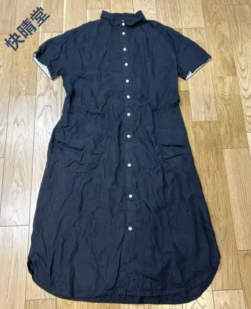 카이세도 롱 원피스 린넨 반팔 블랙