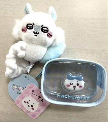 치이카와 (먼작귀) 클리어 파우치 하치와레 봉제 인형 스크런치 모몽가