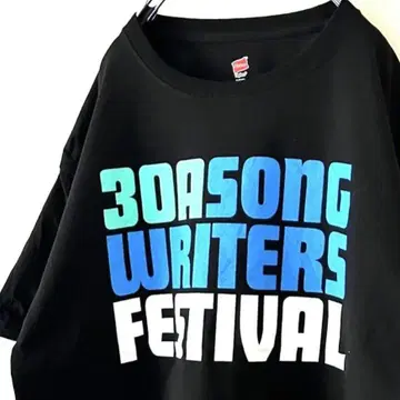 헤인즈 3OASONG 페스티벌 티셔츠 L 블랙 검정 구제 의류
