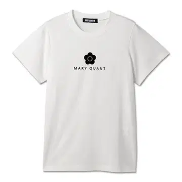 MARY QUANT 플라워 로고 티셔츠 화이트