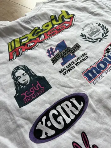 X-girl moussy 콜라보 티셔츠