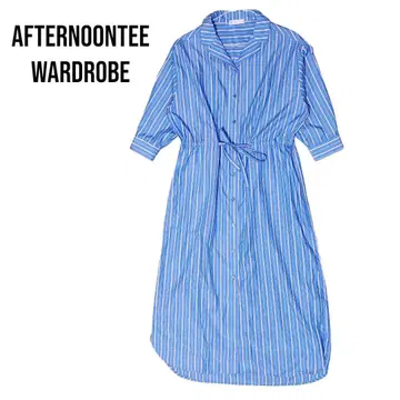 Afternoontee Wardrobe 셔츠 원피스 스트라이프 M ~