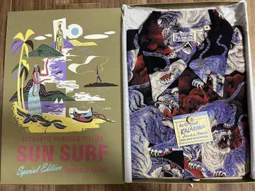 레어 SUN SURF 백호 지옥의 백호 알로하 셔츠 M 사이즈 데드스탁