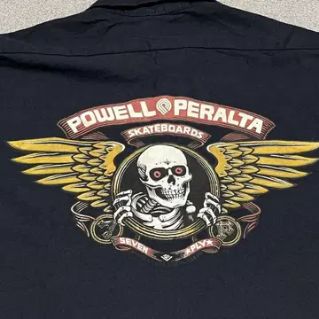 576 POWELLPERALTA 엿보기 해골 워크 셔츠 네이비 S 사이즈